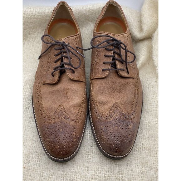 COLE HAAN WINGTIP  C12362 BROWN LEATHER CASUAL OXFORD SHOES MENS SIZE 9M LACE UP main image 5